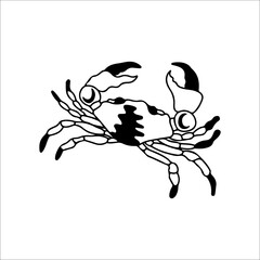 vector illustration of crab outline