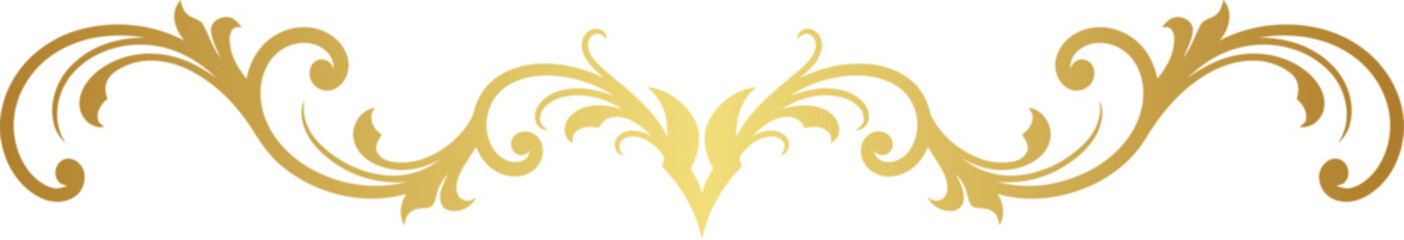 Gold floral ornament border vector