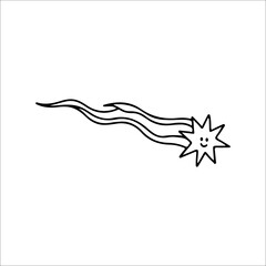 vector illustration of cute shooting star