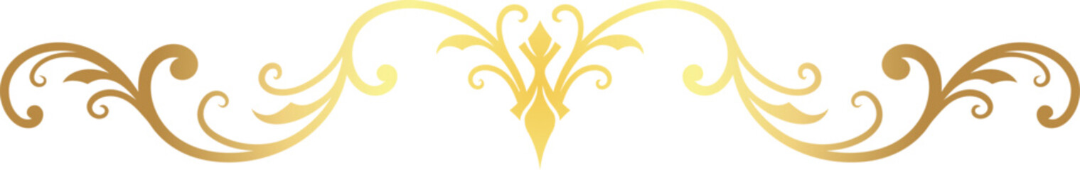 Fototapeta premium Gold floral ornament border vector