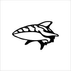 vector illustration of shark silhouette