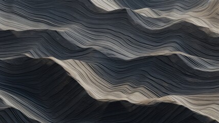 A mountain with distinctive wavy lines in close-up capture