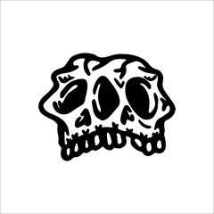 vector illustration of two fused skulls