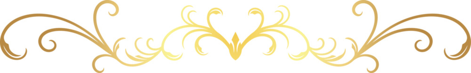 Gold floral ornament border vector