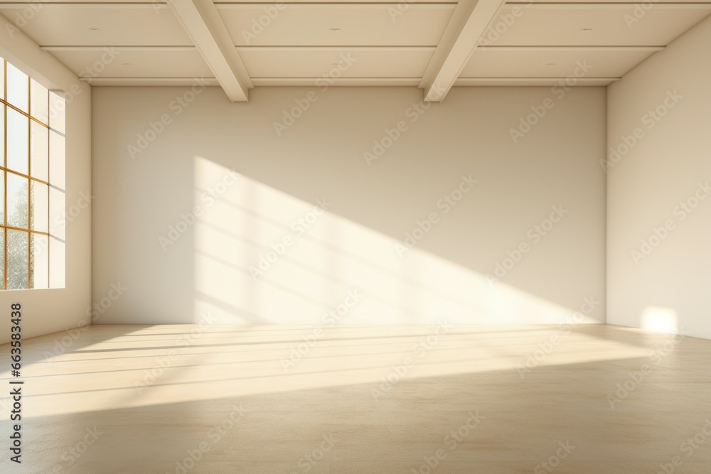 Poster empty large white room. background with selective focus and copy space