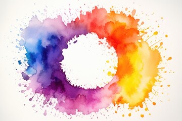 A vibrant watercolor circle on a clean white canvas