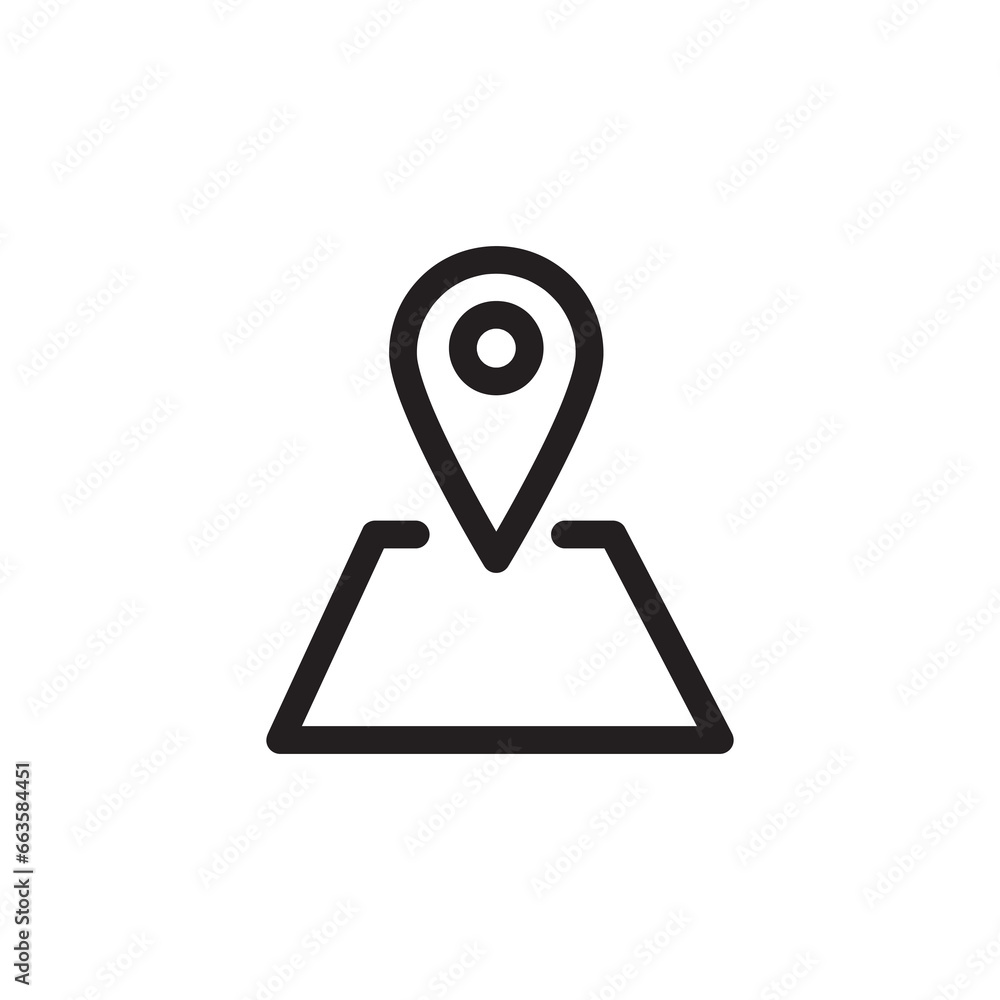 Aufkleber pin location line icon.map, location outline vector icon. gps navigation symbol on white backgrounnd