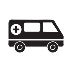 Ambulance icon, medical sign vector flat illustration on white background..eps