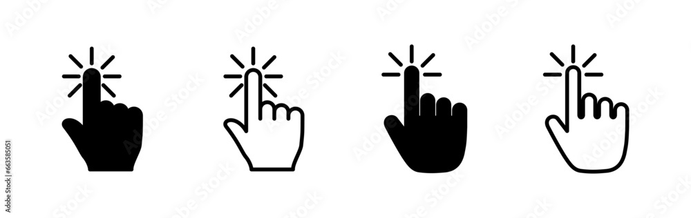 Poster hand click icon vector. clicking finger icon. pointer icon