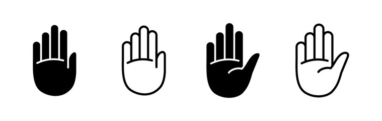 Hand icon vector. hand symbols. palm
