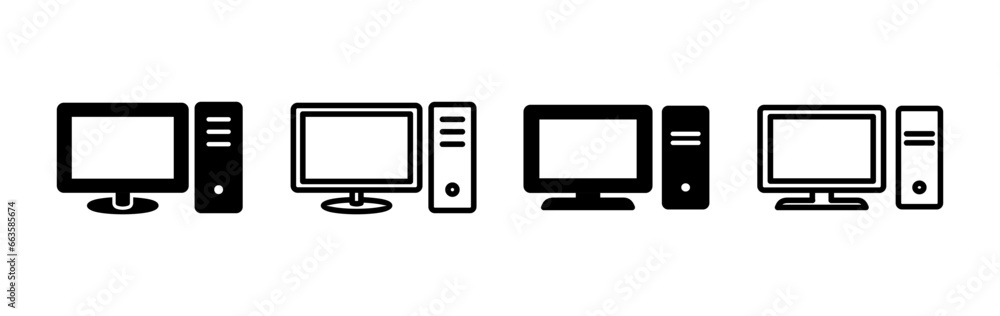 Poster computer icon vector. computer monitor icon.