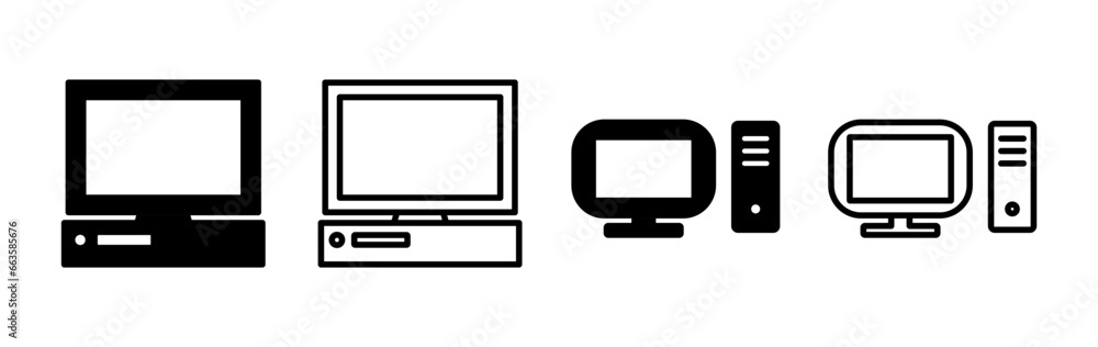 Poster computer icon vector. computer monitor icon.