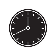 Circular wall clock icon, Symbol, logo flat illustration on white background..eps