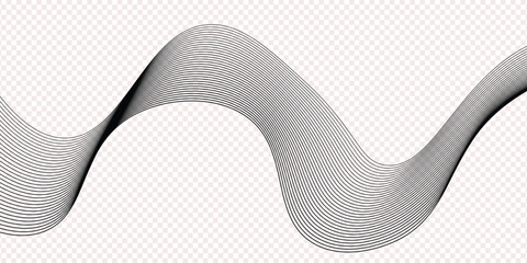 lines wave abstract Technology abstract lines on white background. Undulate Grey Wave Swirl, frequency sound wave, twisted curve lines with blend effect lines wave white and black