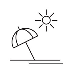 Beach umbrella outline icon. beach parasol simple line vector icon. Symbol flat trendy style illustration on white background..eps