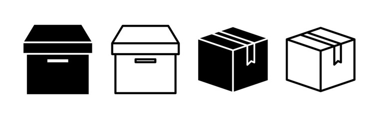 Box icon vector. Box sign. delivery package. parcel box.