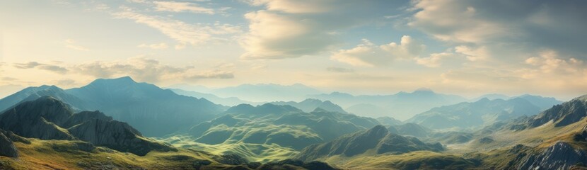 Fototapeta premium A majestic mountain range with a dramatic cloudy sky