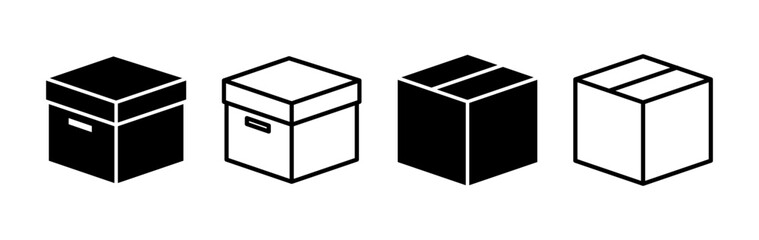 Box icon vector. Box sign. delivery package. parcel box.
