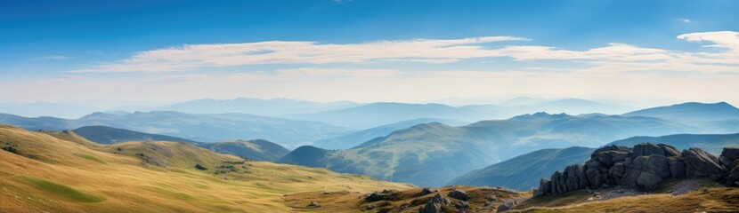 Obraz premium A breathtaking panoramic view of majestic mountain ranges from a bird's eye perspective