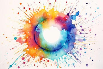 A vibrant watercolor painting of a captivating circle
