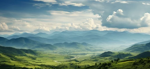 Gordijnen A breathtaking mountain valley landscape © pham