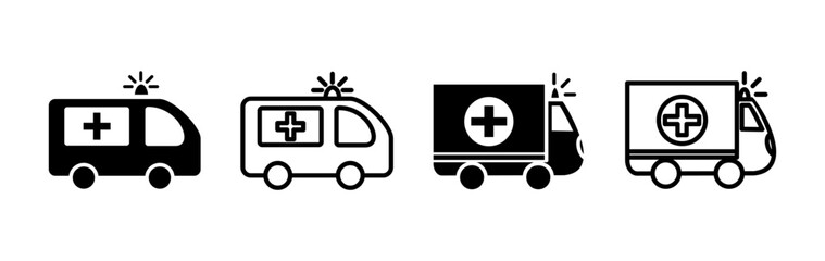 Ambulance icon vector. Ambulance car icon