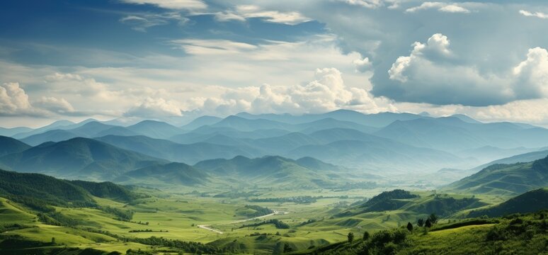 A breathtaking mountain valley landscape