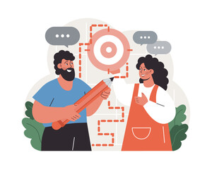 Progress. Work optimization and efficiency. Character moving