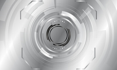 Elegant metallic background with silver. technology design. silver circle.