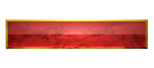 大理石模様の赤色のバナー　金の縁