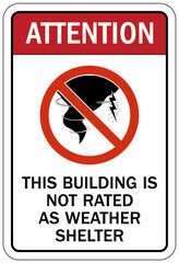 Severe weather shelter sign and labels