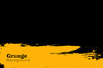 Splash paint black and yellow abstract dirty grunge background