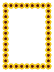 Flat Illustration of Sunflower Border Frame Template Vector Design. 