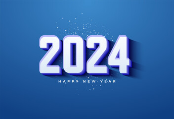 2024 new year celebration with modern numeral models. design premium vector.