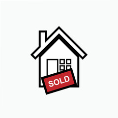 Sold Out Property. Object, Target. Chosen Building Symbol for Info Graphics, Design Elements, Websites, Presentation and Application - Vector. 