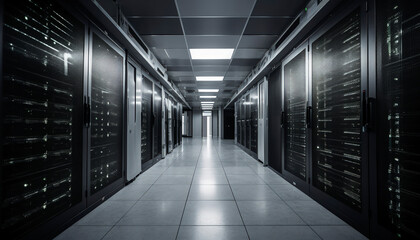 server rack with servers