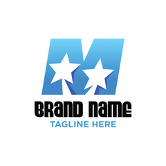 Obraz premium Letter M Star Logo Design Template Inspiration, Vector Illustration.