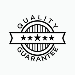 Quality Guarantee Icon. Warranty Emblem. QC Sticker Symbol.