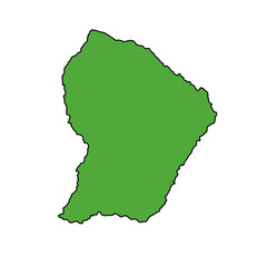 Geographical map of french guiana