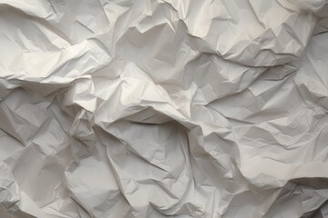 Texture of Wrinkled White Paper with Intersecting Creases and Soft Lighting, Perfect for Design Projects
