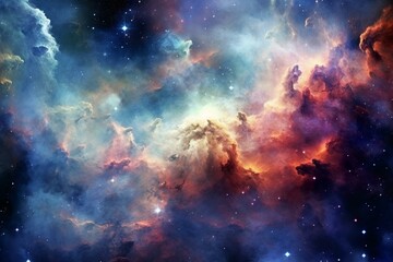 Nebulae-studded galaxy in the vast universe. Generative AI