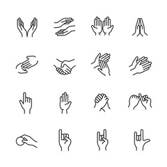 hand and finger icons , sign and hand signal icons. vector illustration - obrazy, fototapety, plakaty