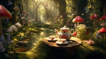 Magical Tea Party in a Forest 