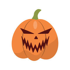Halloween pumpkin in flat style for poster, banner, greeting card. Vector illustration.