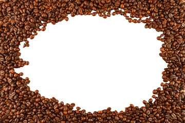 Coffee Beans Border Isolated Background