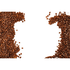 Naklejka premium Coffee Beans Border Isolated Background