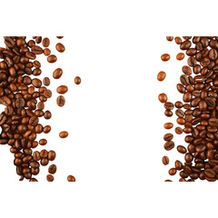 Coffee Beans Border Isolated Background