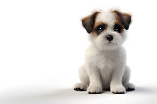 Fluffy Cute Puppy - Jack Russell Terrier Dog - Generative AI