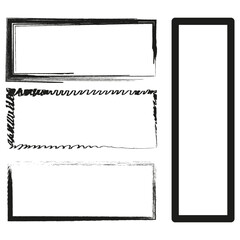 Grunge square and rectangle frames. Vector illustration. EPS 10.