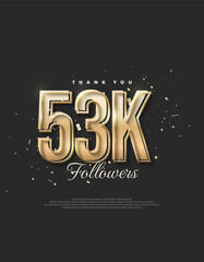 Luxury gold design saying 53k followers.